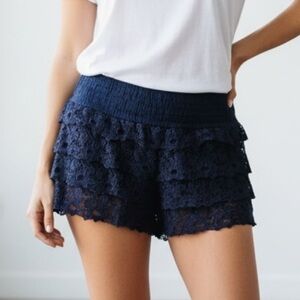Abercrombie & Fitch Navy Blue Lace Shorts